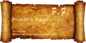 Profét Fanni névjegykártya